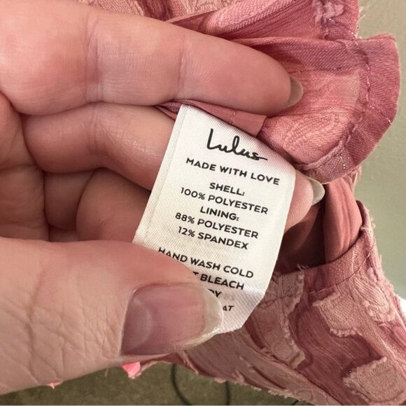 Lulus | Meant to Shine Mauve Floral Jacquard Long Sleeve Mini Dress - Picture 8 of 8